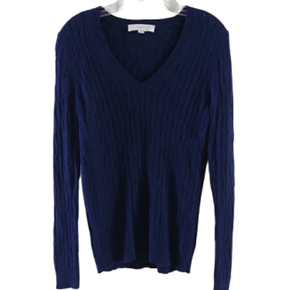 Loft Cable Knit V-neck Sweater
